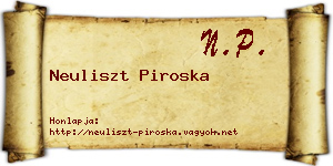 Neuliszt Piroska névjegykártya